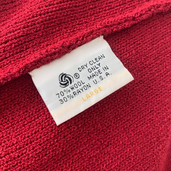 Vintage Steve Fabrikant Wool Dress Christmas Holidays Red - Picture 11 of 14